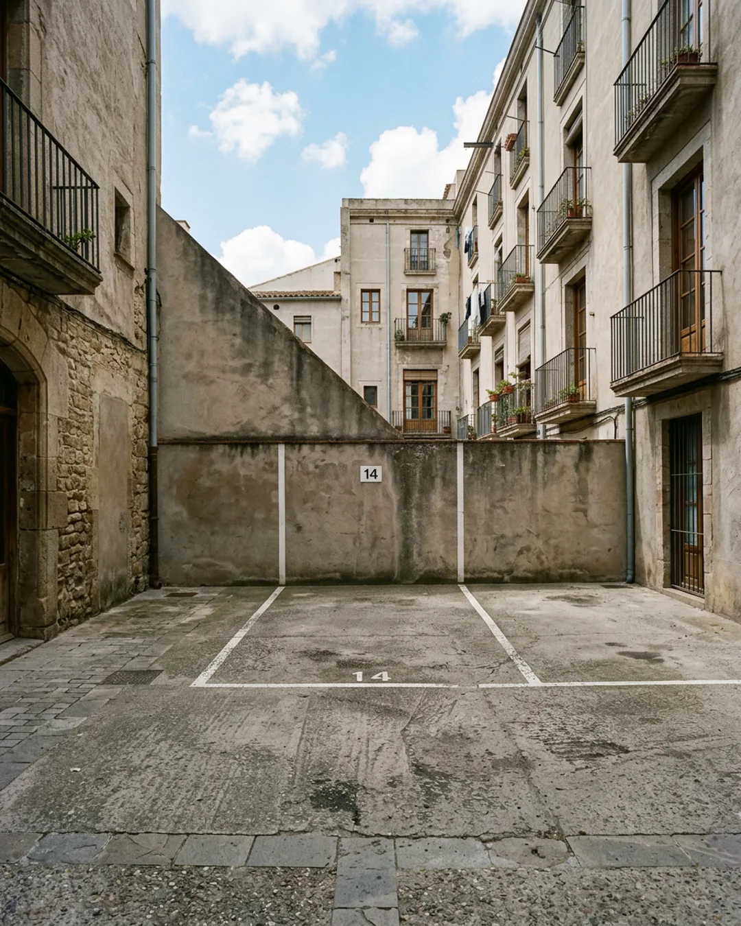 Residential parking courtyard